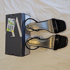 Worthington Black Croc Heels Size 8.5